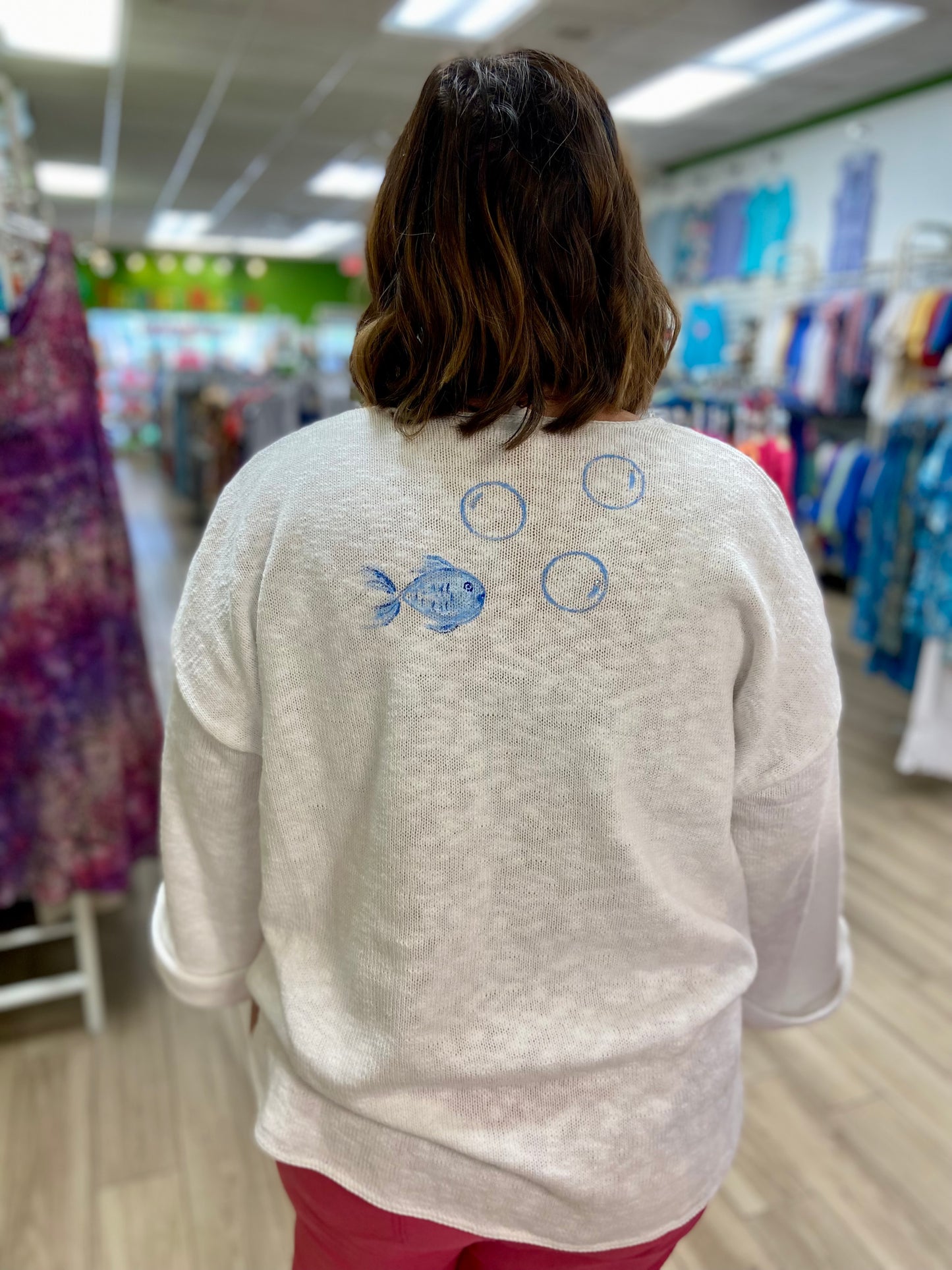 LisaLou Painted Bubble Fish Sweater