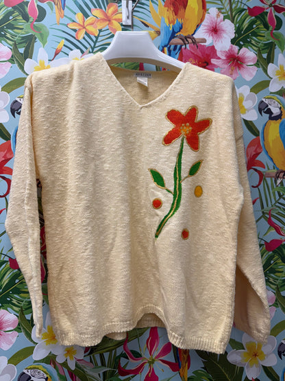 Peg Painted Solo Side Bloom Sweater