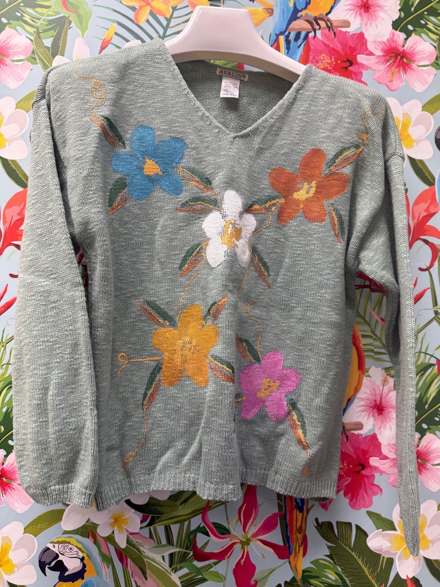 Peg Painted Sage Garden Sweater