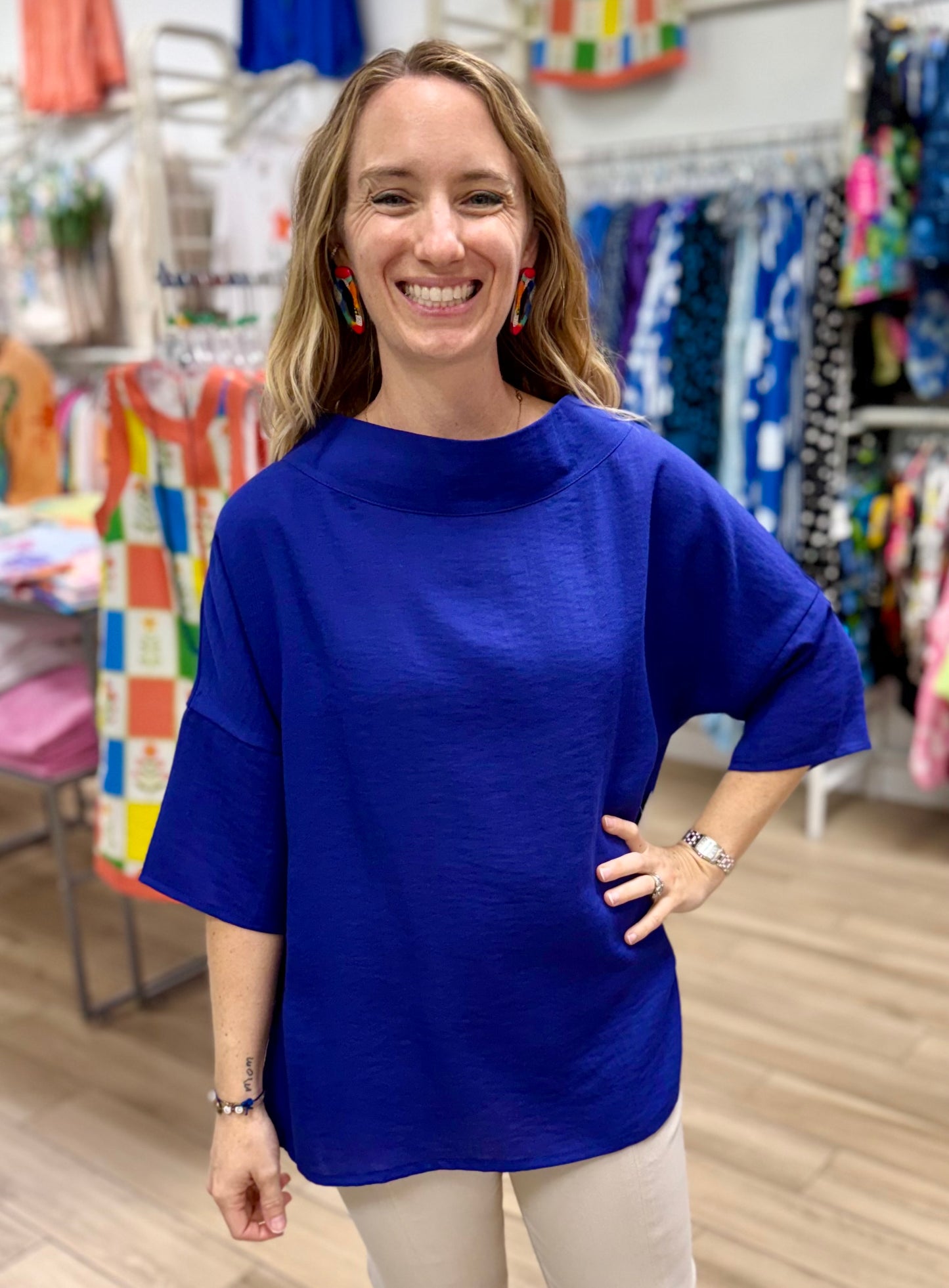 Fridaze AA374 Drop Shoulder Linen Top