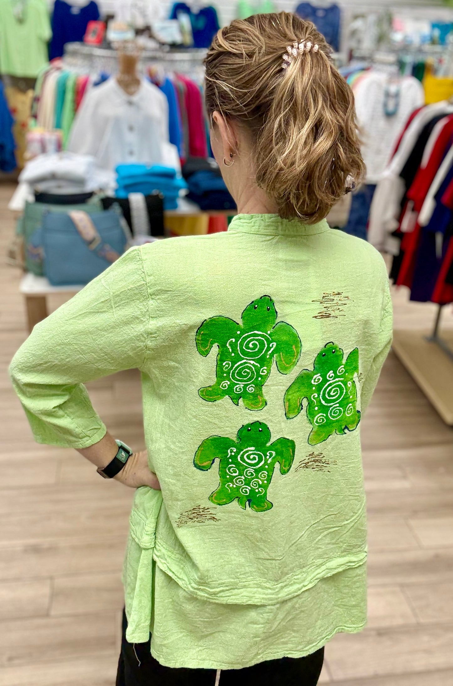 Rosamund Merrill 0808 Painted Sea Turtles Top