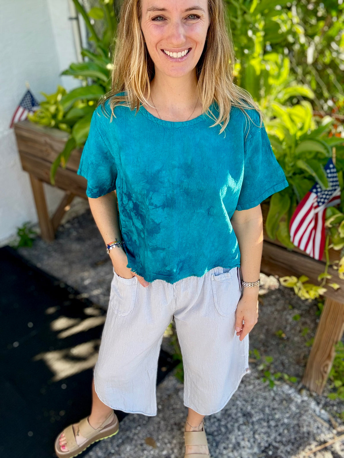 Cottonways Kathleen Side Swipe Capri