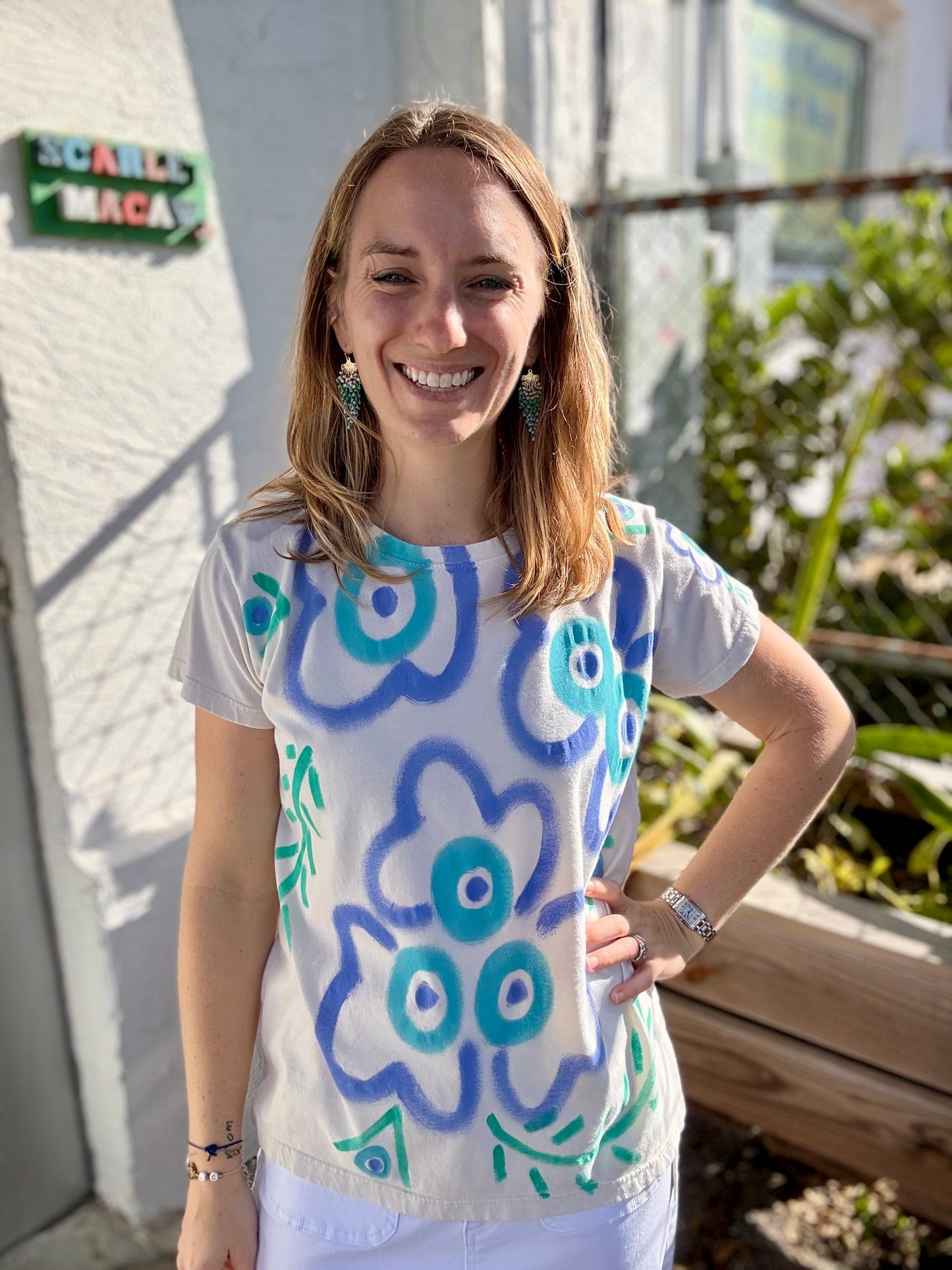 Jackie Ludtke 8145 Painted Floral Top