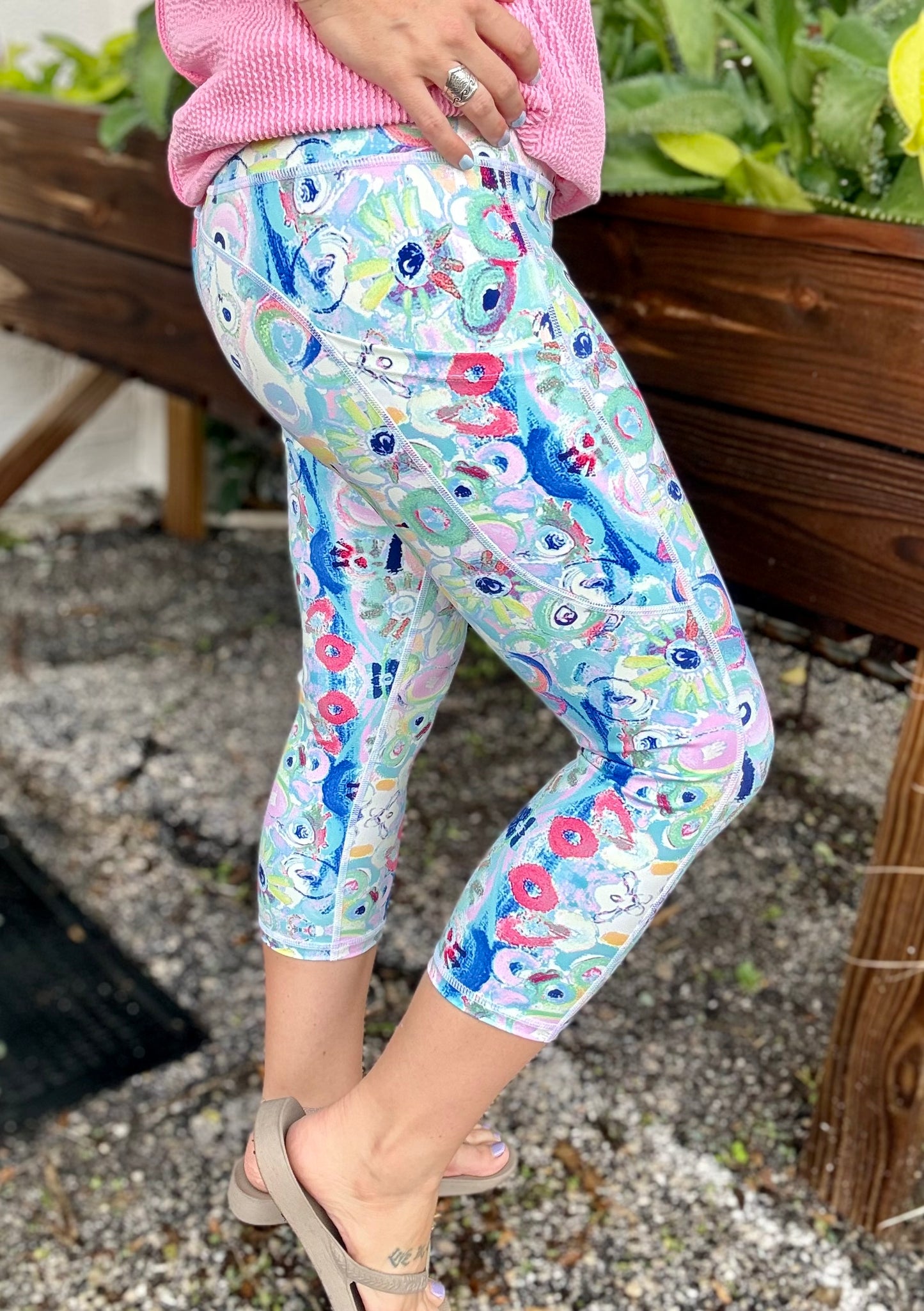 Dena Lyons Blue Pizzaz Capri Legging