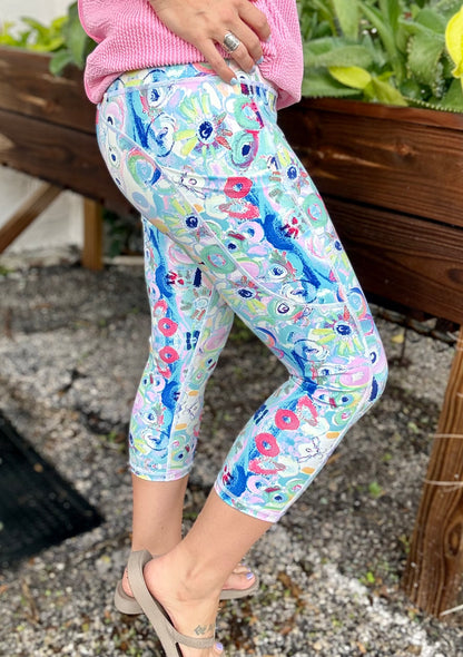 Dena Lyons Blue Pizzaz Capri Legging