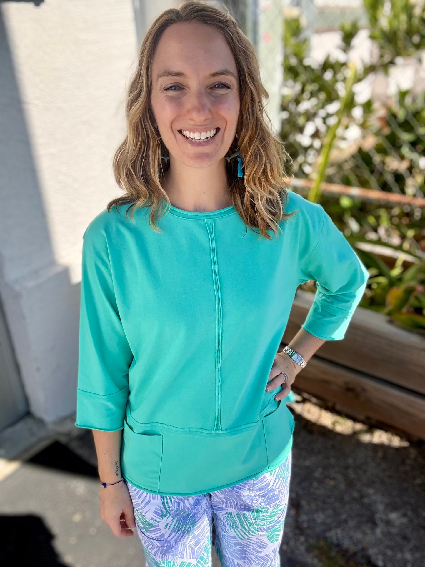 Wild Palms 1501 Roll Neck Top