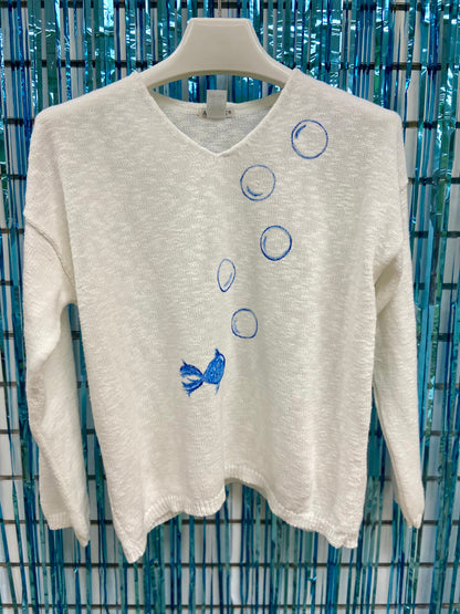 LisaLou Painted Bubble Fish Sweater