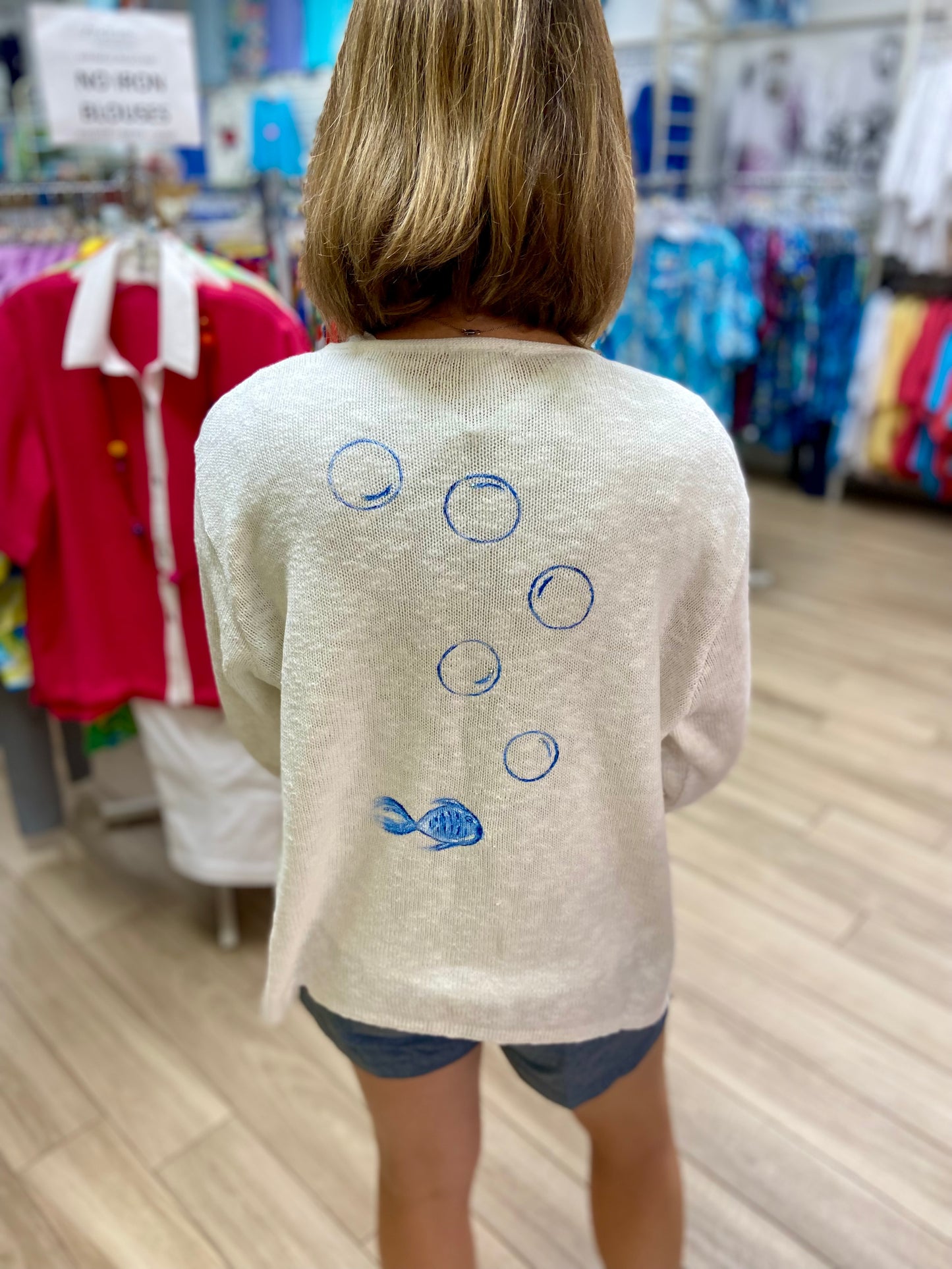 LisaLou Painted Bubble Fish Sweater