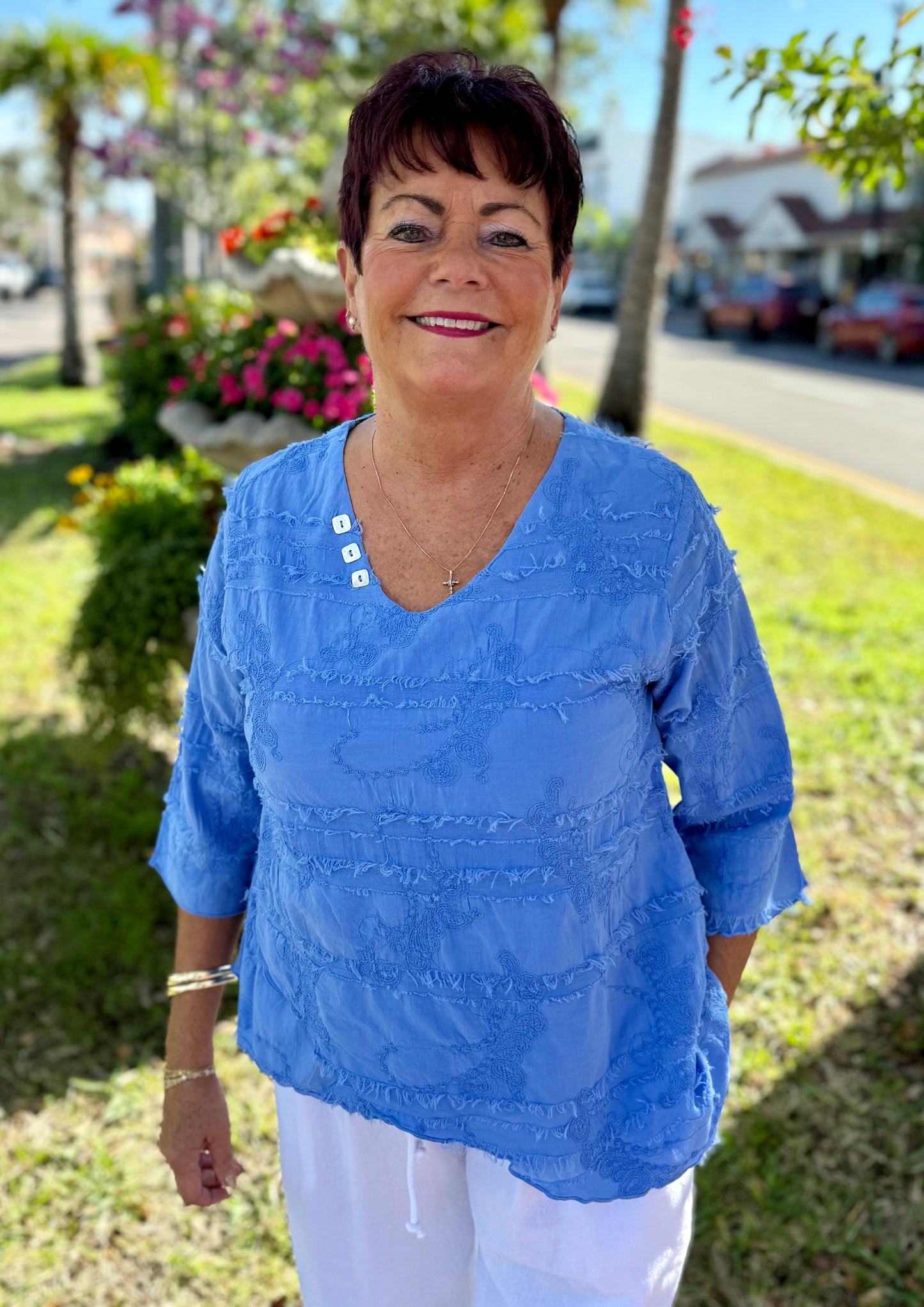 Cottonseed 944 Layer Button Top