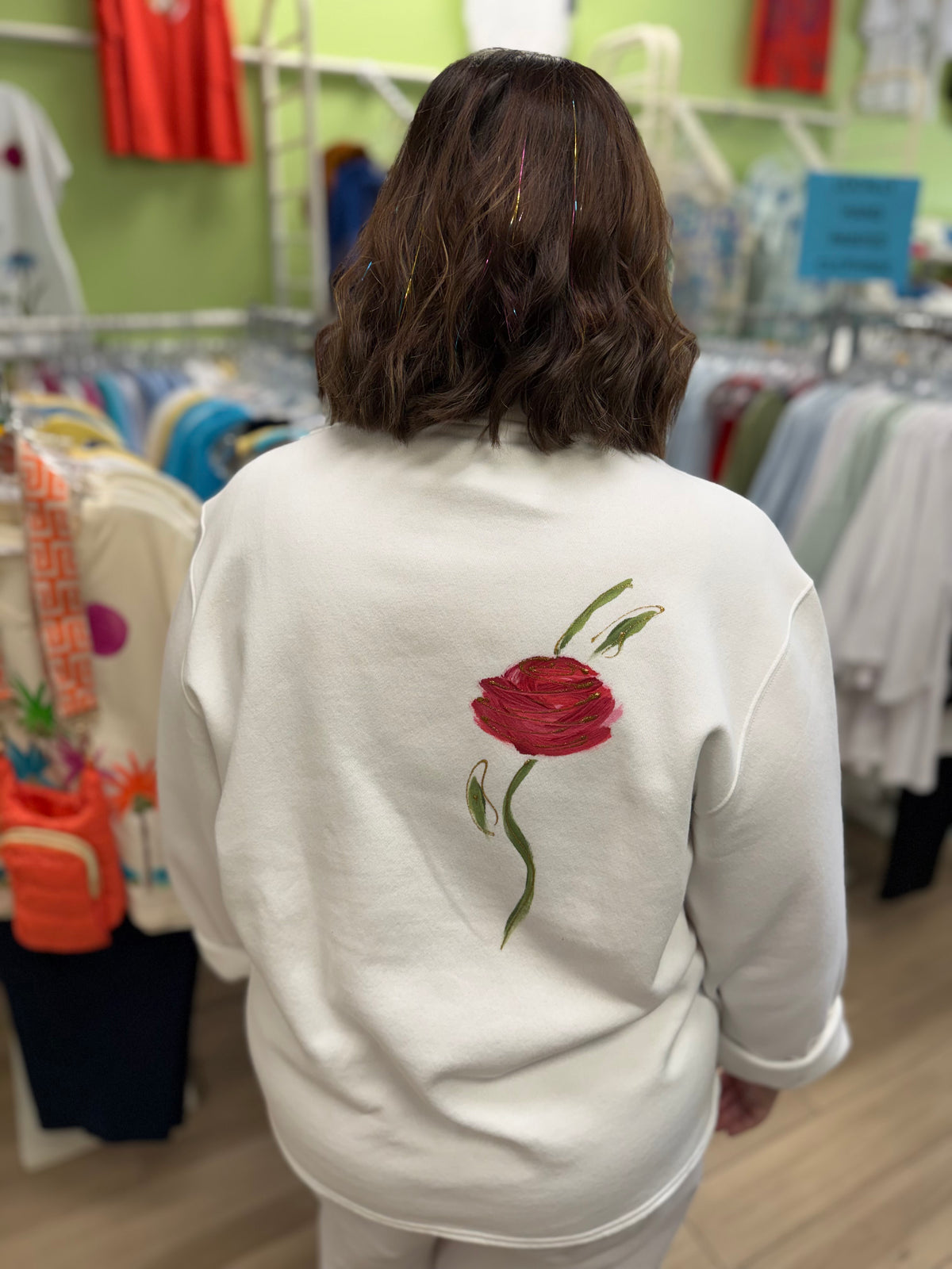 Victoria Painted Glitter Rose Trio Fleece