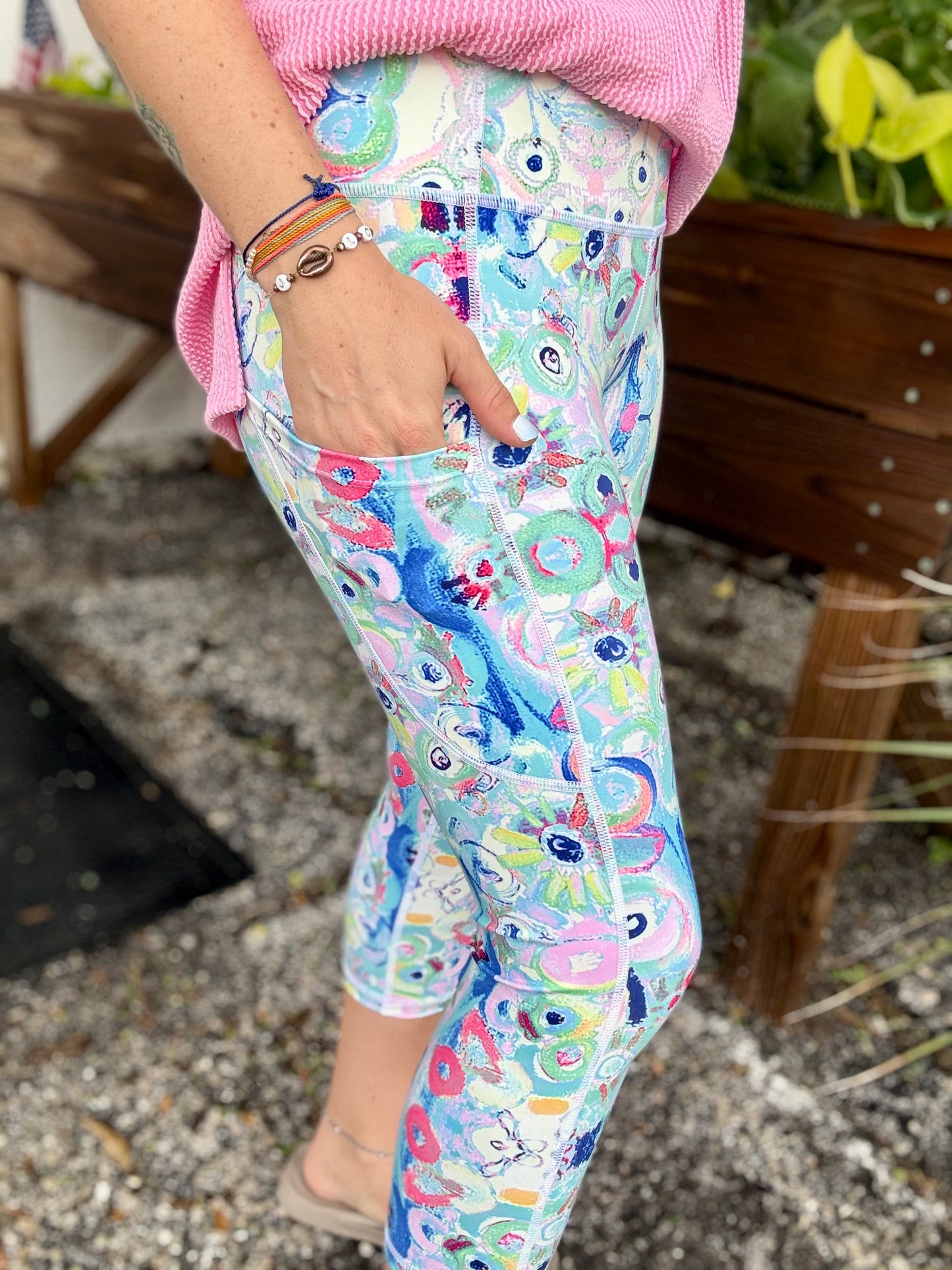 Dena Lyons Blue Pizzaz Capri Legging