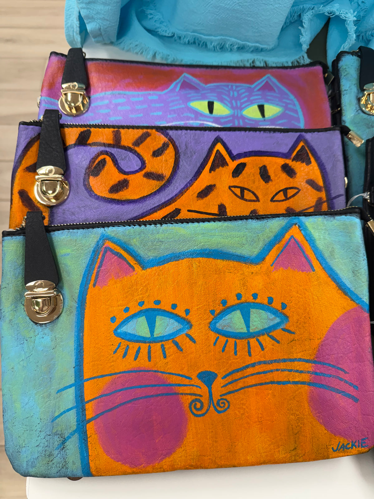 Jackie Ludtke Painted Cat Bags