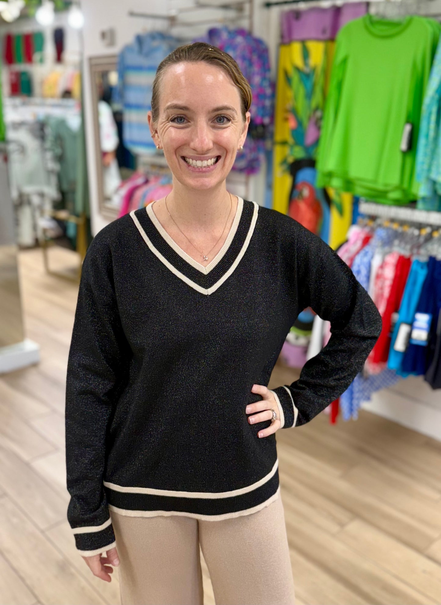 M 33-LU2003X Black Shimmer Sweater