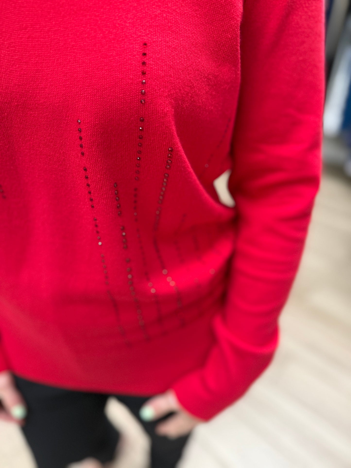 Marble 8017 Sparkle Strip Sweater Top