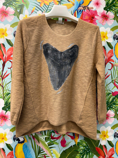 MoMo Painted Sweater - Shark Tooth