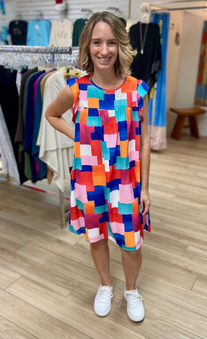 7th Ray D5567 Bold Squares Dress