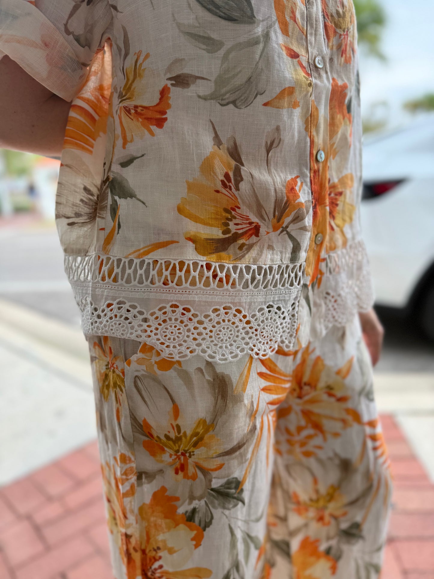 Spanner 226315 Linen Print Blouse