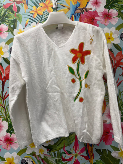 Peg Painted Solo Side Bloom Sweater
