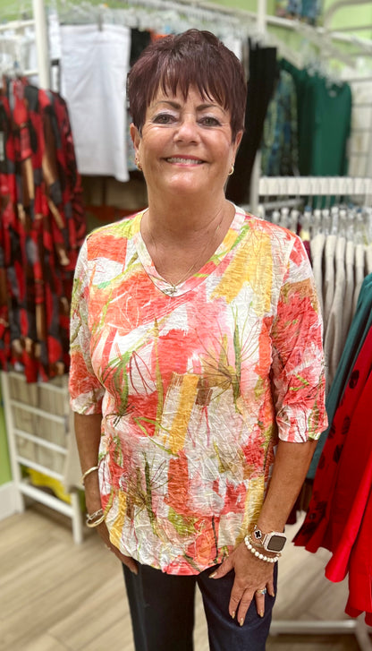 Jess & Jane SC3 Crinkle Elbow Sleeve Top