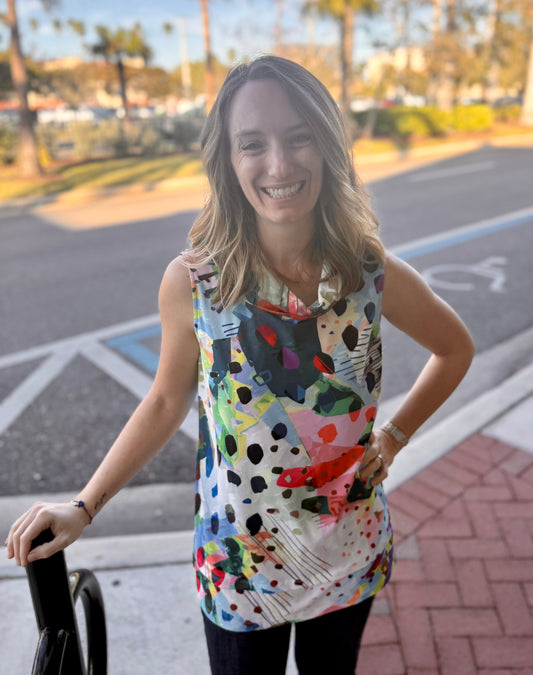 Jess & Jane QT1 Cowl Tank Top