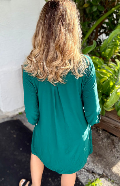 Dear Scarlett Ruffle Neck Solid Lizzy Dress