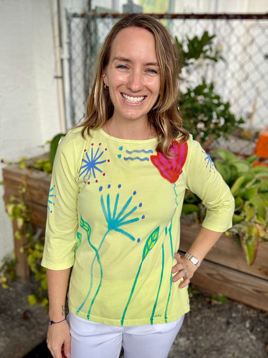 Jackie Ludtke 8276 Painted Flowers Top