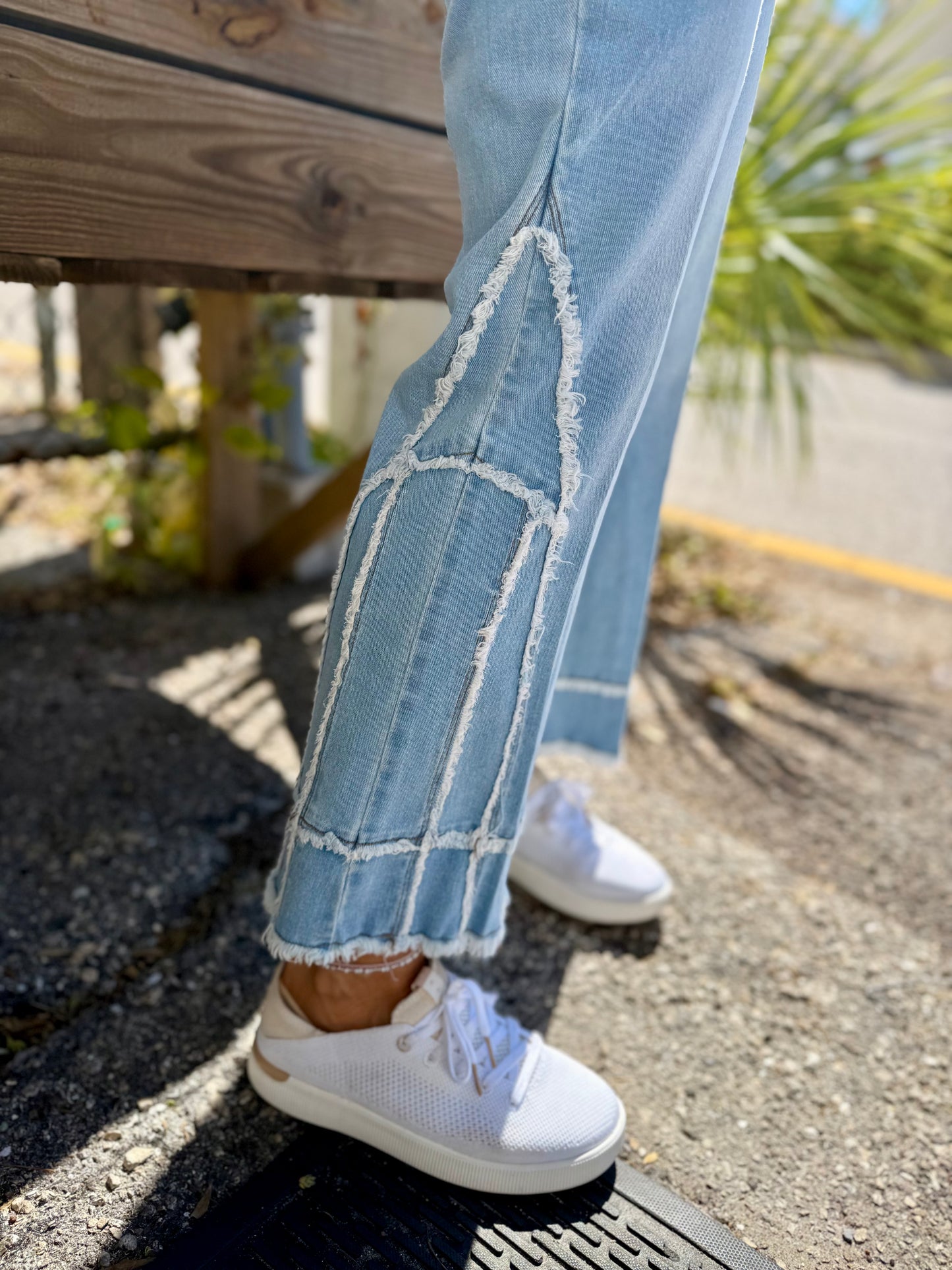 Slimsation M25708PM Side Fringe Crop Jean