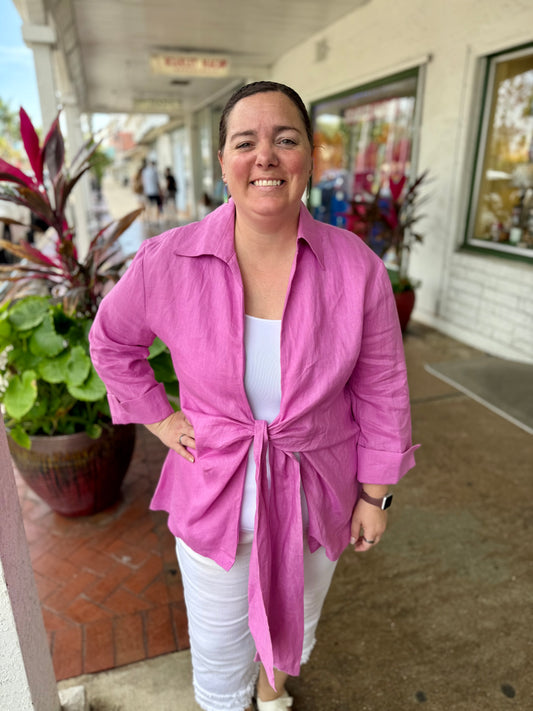 Dawn Bacchus Linen Wrap Jacket