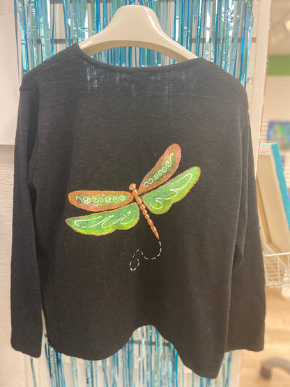 LisaLou Dragonfly Painted Sweater