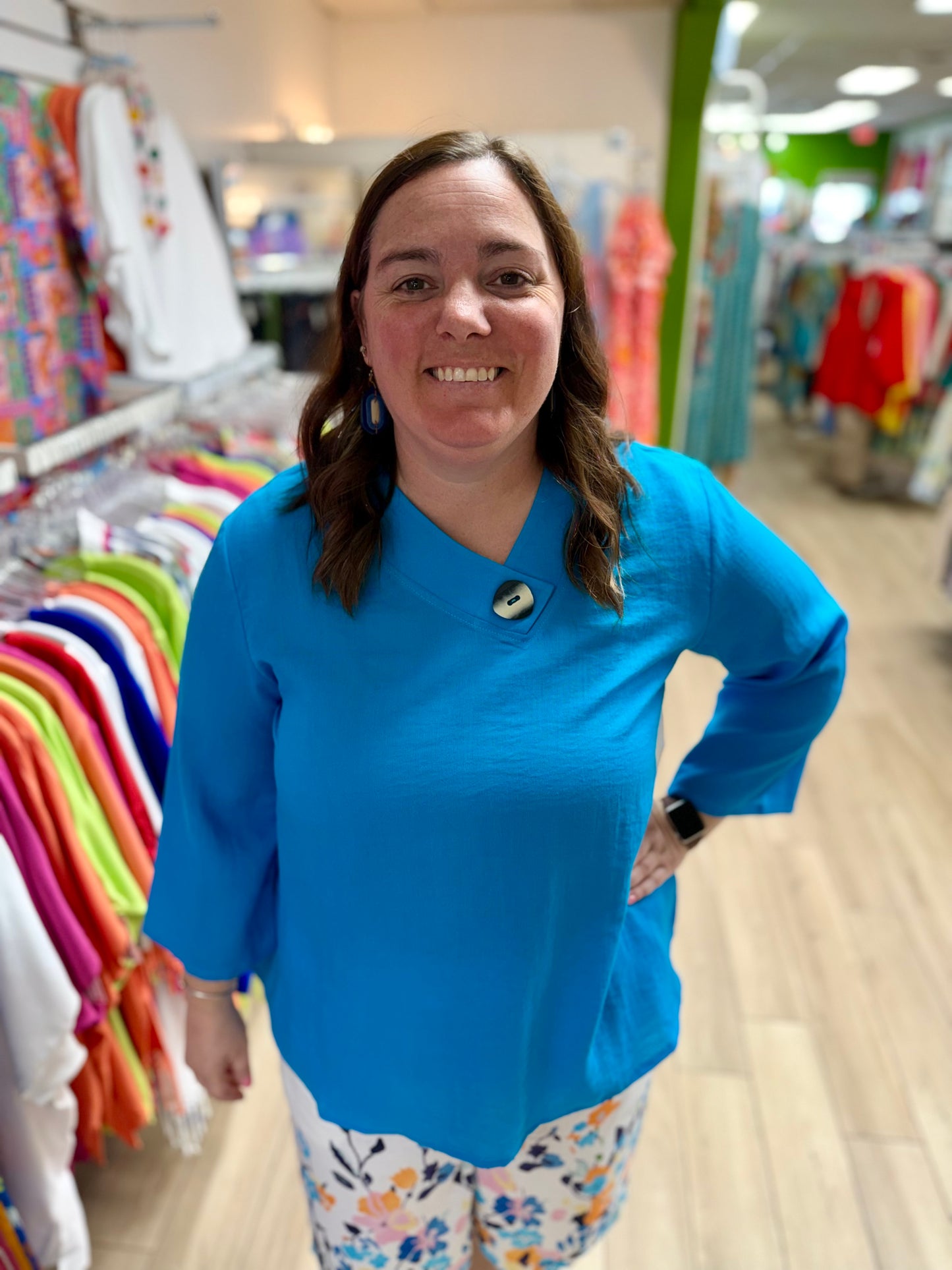 Fridaze AA368 Button Neck Top