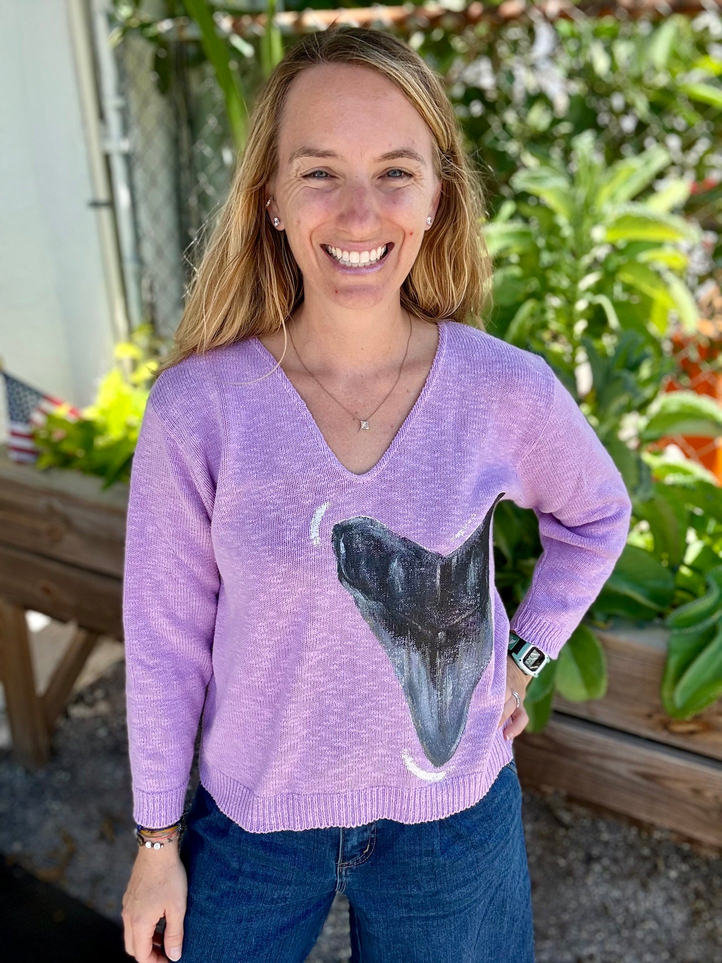 MoMo Painted Sweater - Shark Tooth