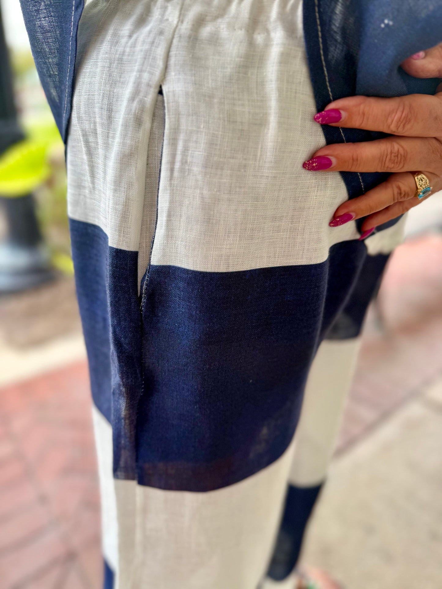 Bella Amore 1123-1135 Navy Stripe Pant
