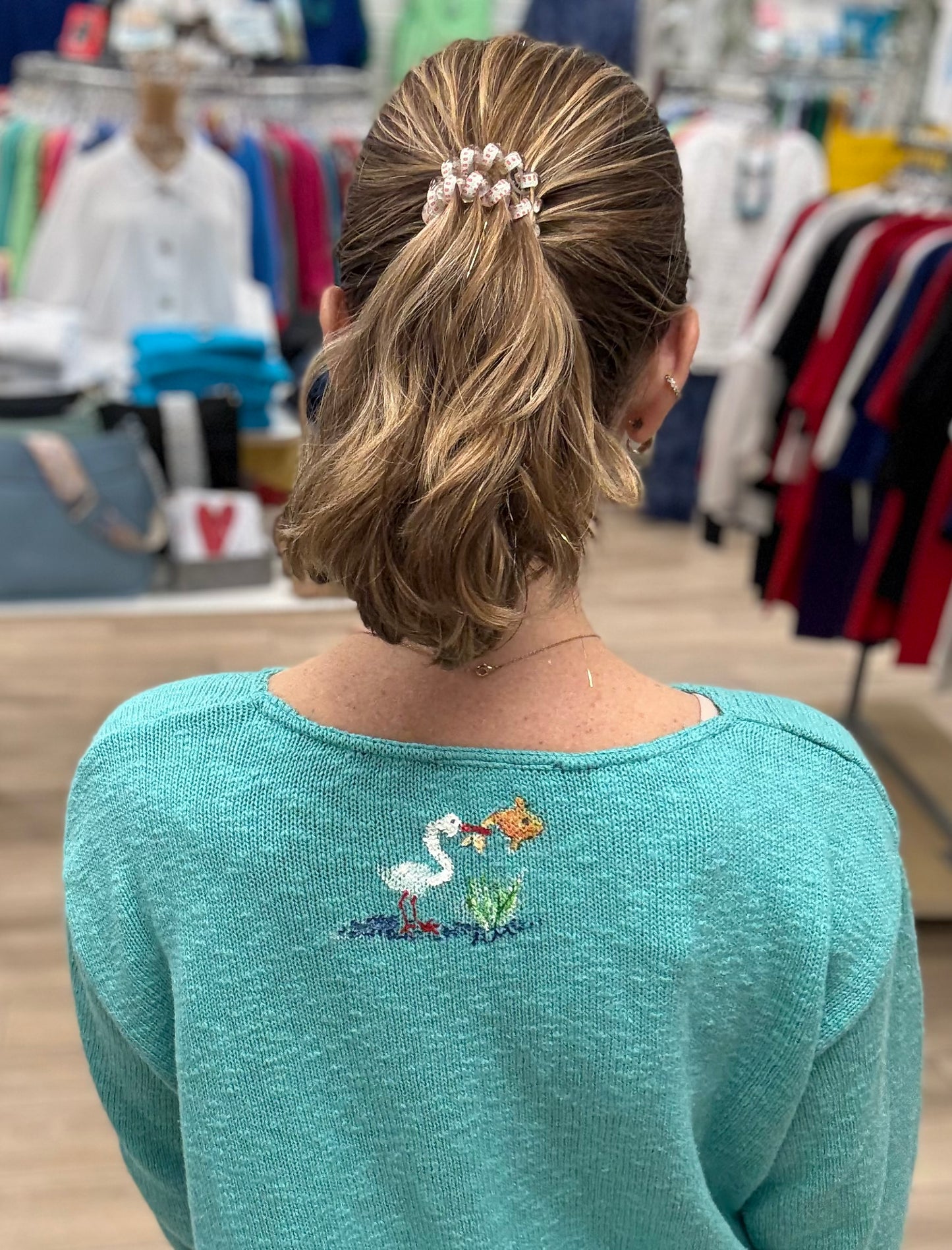 Rosamund Merrill Painted Beach House Bike Sweater