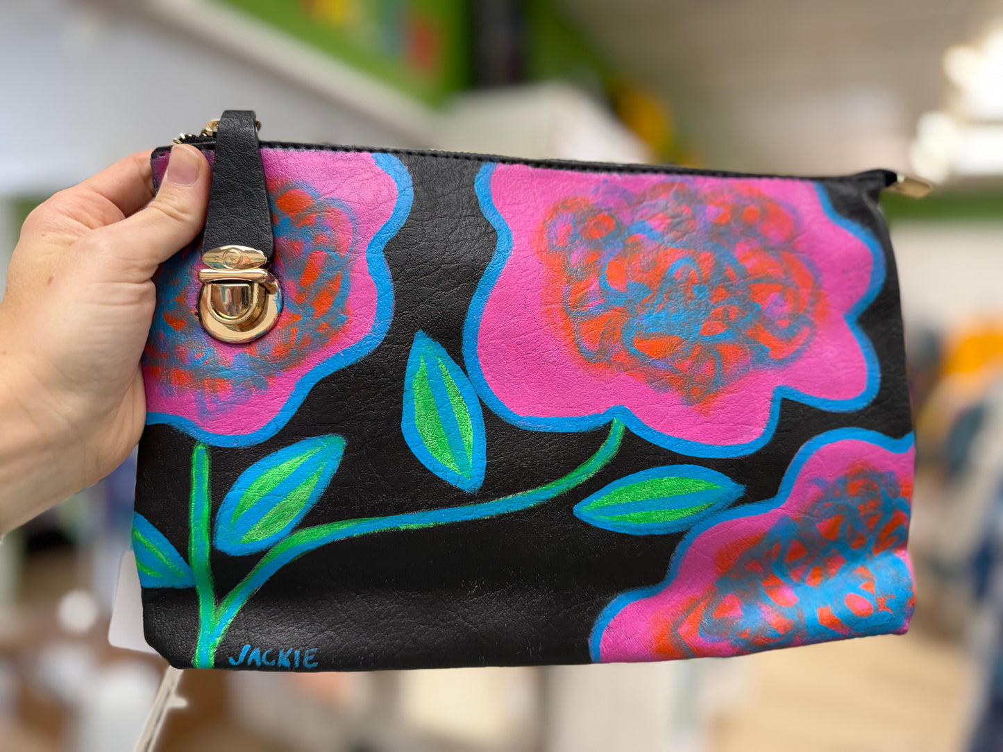 Jackie Ludtke Painted Flower Bags