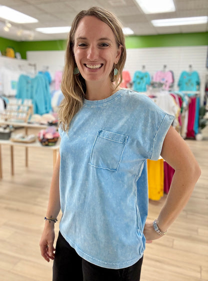 Zenana Halo Pocket Tee