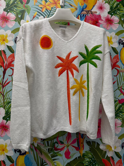 Peg Painted Sweater - Bright Palm Trio