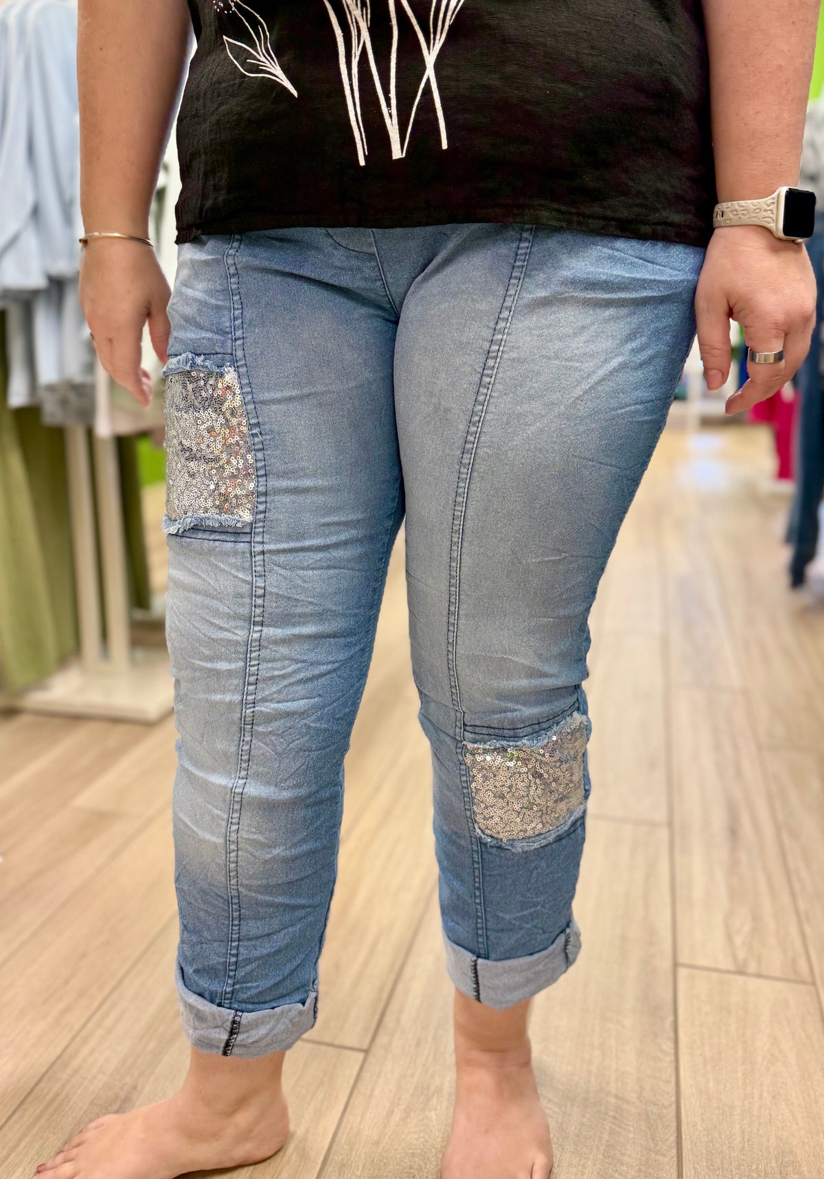 Bella Amore Patch Sparkle Jeans