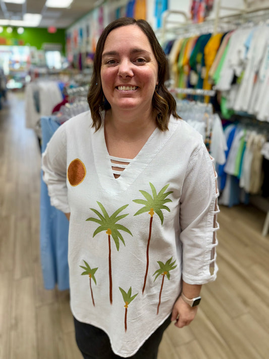 Peg 0014 Painted Palm Party Top