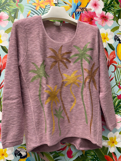 Peg Painted Sweater - Metallic Palms Party