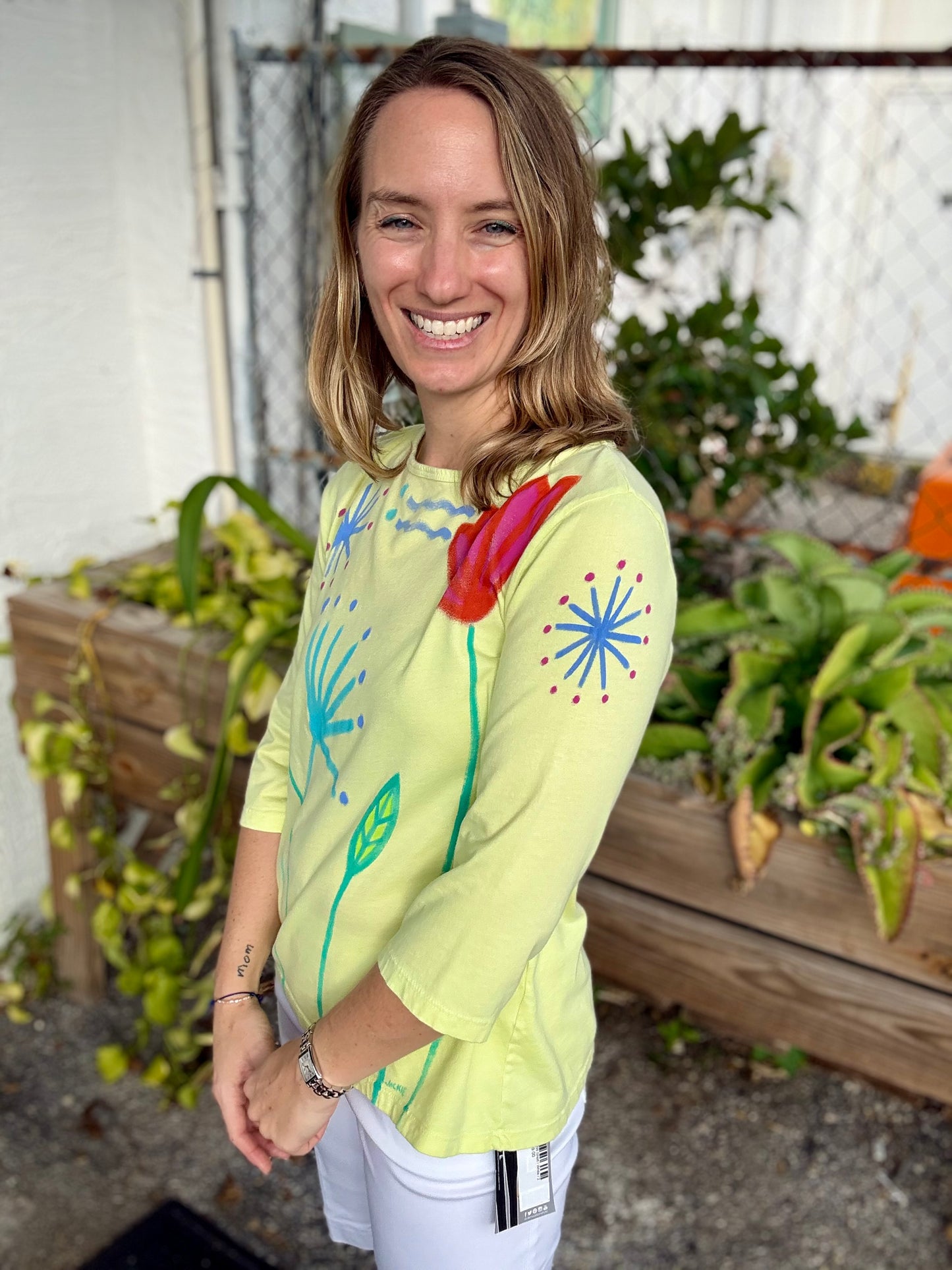 Jackie Ludtke 8276 Painted Flowers Top