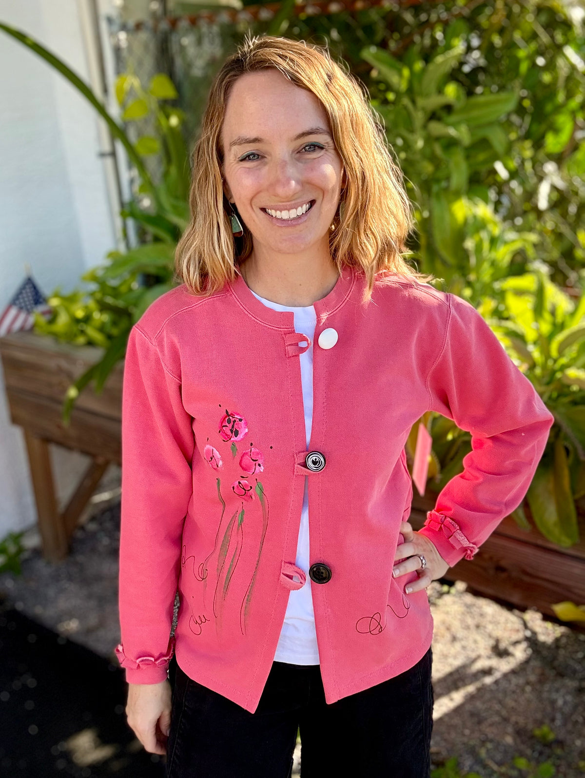 Kunky Poppy Painted Cardigan