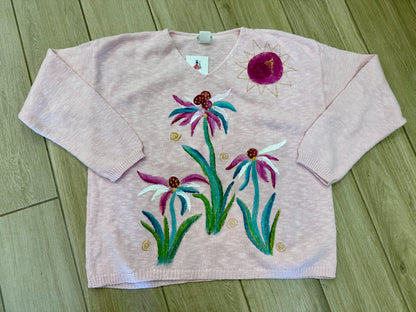 Peg Painted Coneflower Trio Sweater