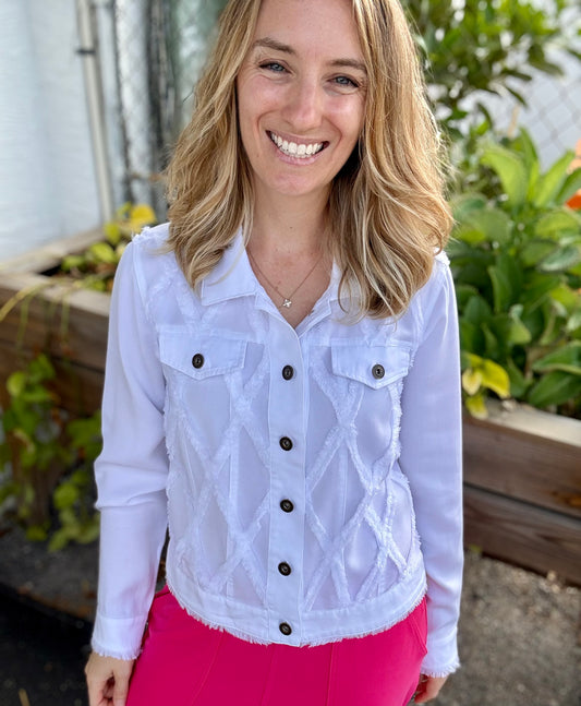 Multiples M26201JM White Tencel Jacket