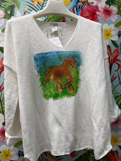 Rosamund Merrill Painted Horse Sweater