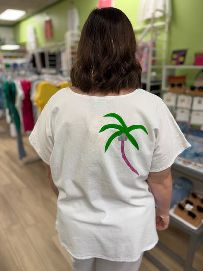 Peg 68 Painted Pop Palms Top