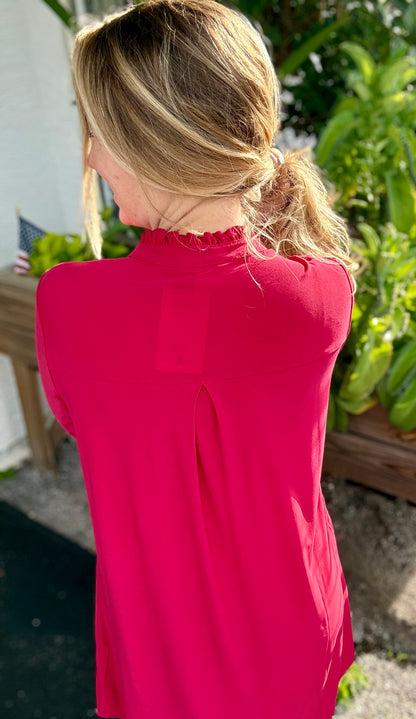 Dear Scarlett Ruffle Neck Solid Lizzy Dress