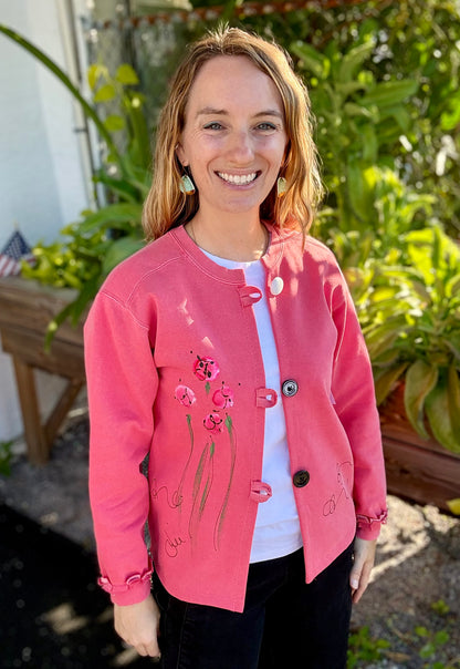 Kunky Poppy Painted Cardigan