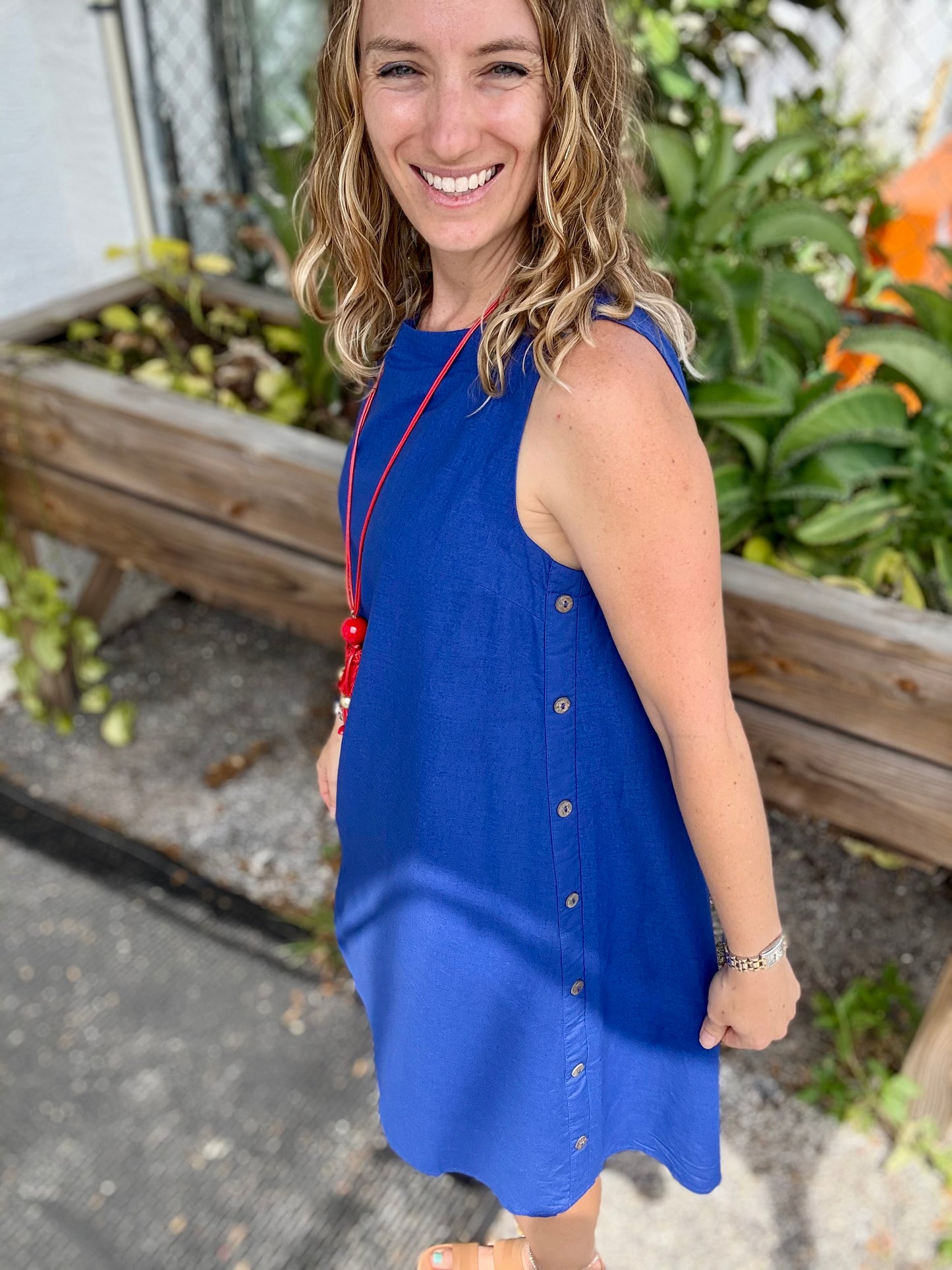 Annie Wear Side Button Shift Dress