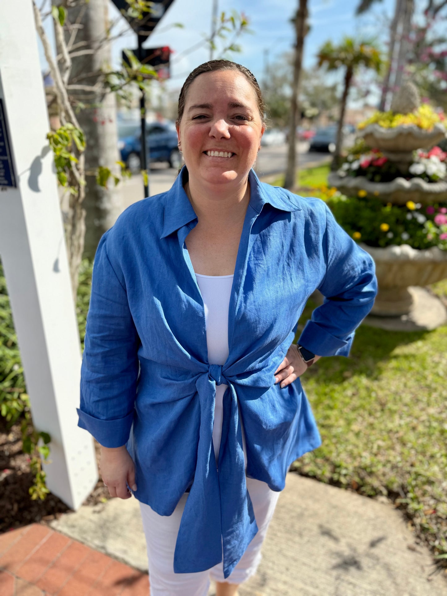 Dawn Bacchus Linen Wrap Jacket