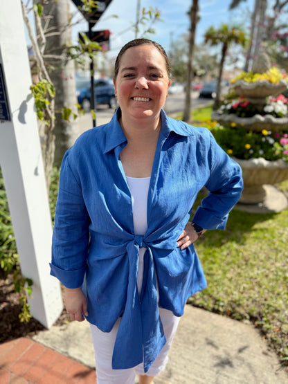 Dawn Bacchus Linen Wrap Jacket